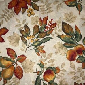 Fall Harvest Leaves, Fruit - VIP for Cranston Fabric - 1 Yard - Gold Metallic